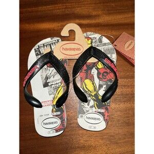 New Kids HAVAIANAS Marvel Iron Man Flip Flop Sandals Size 1y Children’s